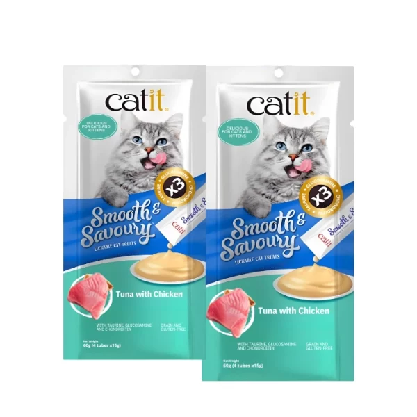 Catit Smooth & Savoury, Chicken & Tuna (4x15g per pack)