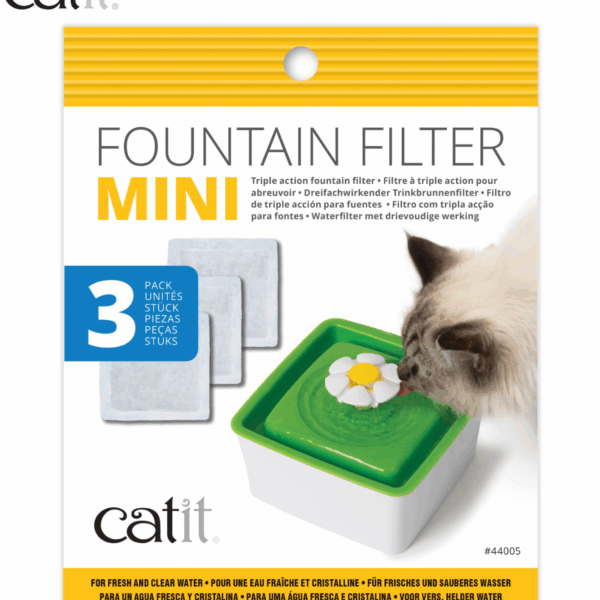 Catit Senses 2.0 Mini Cat Water Fountain Filters, 3 Pack,Green