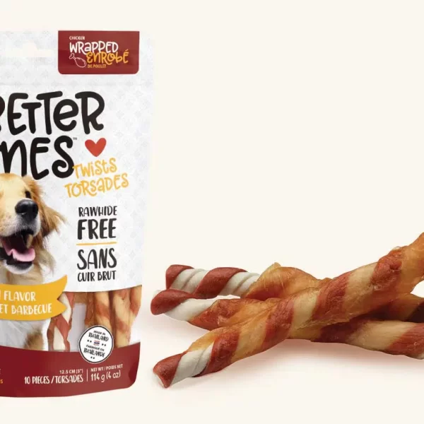 Zeus Better Bones Rawhide Free Twists Dog Treats – BBQ Chicken Flavour, Chicken Wrapped