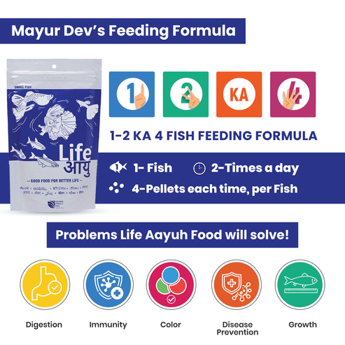 Second image of Life AAYU Neutral Fish Food – Ayurvedic Daily Diet for All Fish Sizes- Small